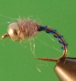 Deep Blue Poison Midge (bead head)